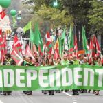 Cientos de personas reclamaron ayer en Bilbao la independencia para el País Vasco