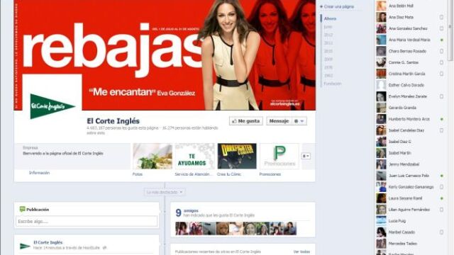 El Corte Inglés novena empresa «con talento» en Facebook