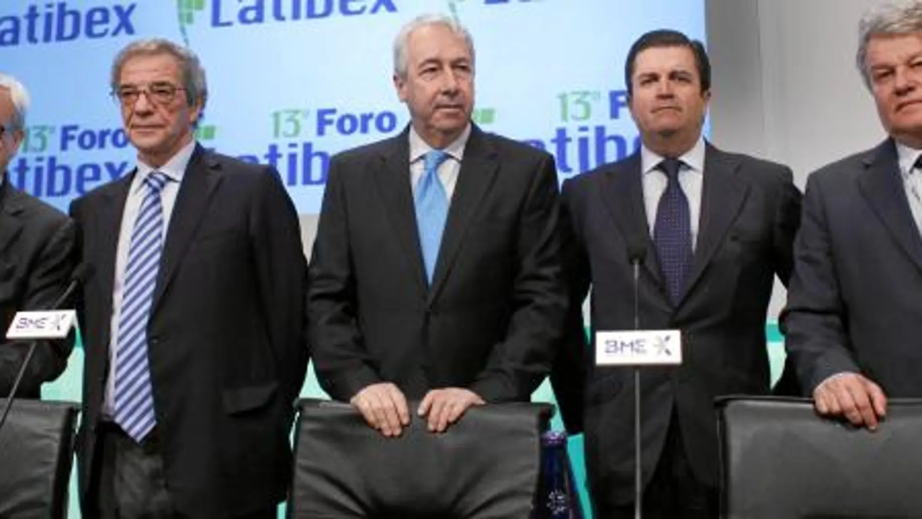 De izq. a dcha., Francisco Luzón, César Alierta, Antonio Zoido, Borja Prado y José da Costa Carvalho