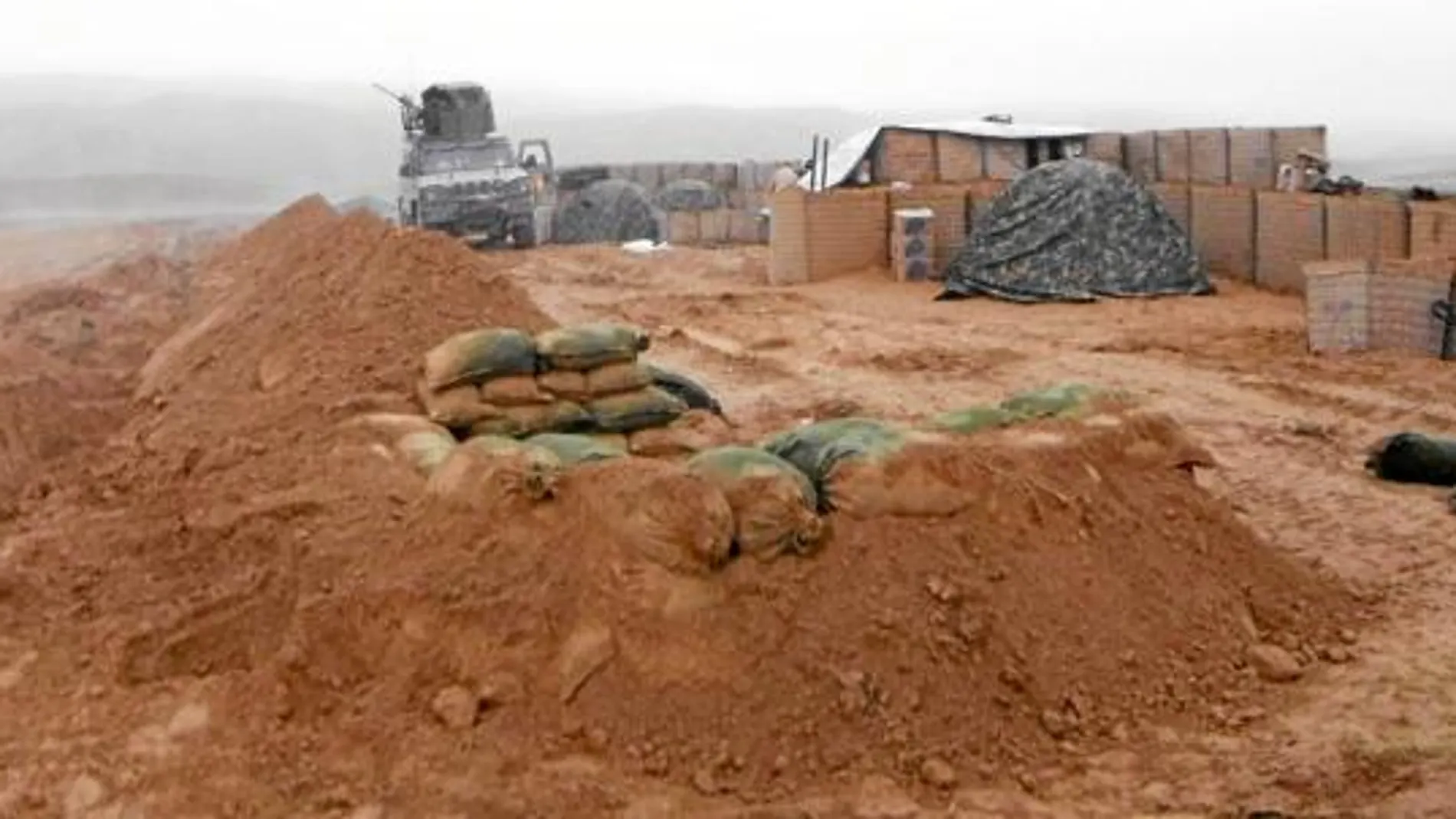 Imagen del nuevo puesto de combate inaugurado el lunes por tropas españolas en Golojirak