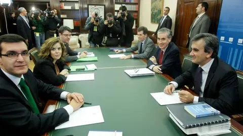 Un momento de la reunión en La Moncloa
