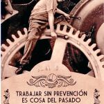 Cartel publicitario de una campaña de la Junta sobre prevención de riesgos laborales