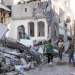 Una imágen que refleja la destrucción en Homs
