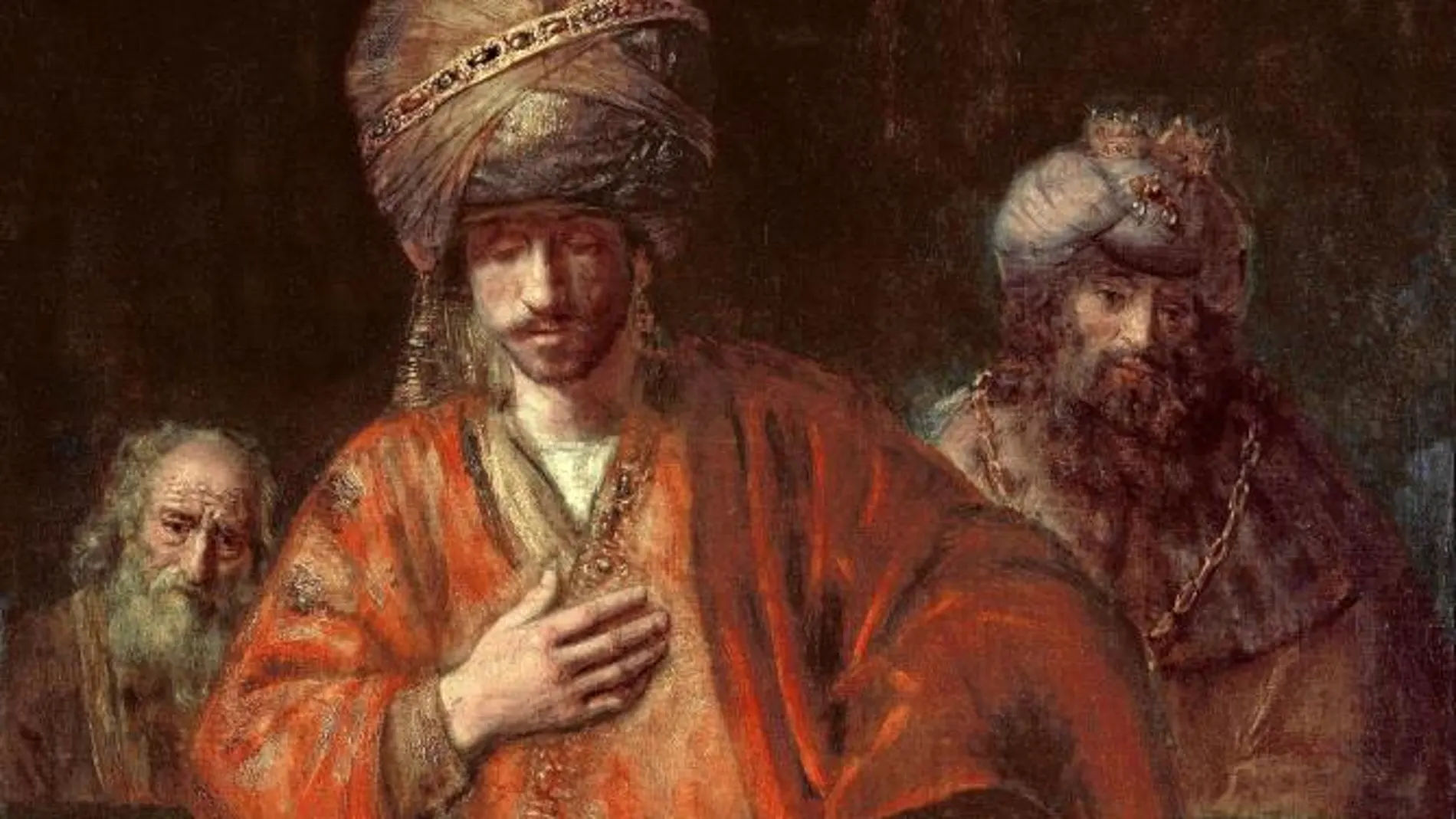 Rembrandt está bien representado en el Hermitage. Se ha traído el magnético «Hamán reconoce su suerte»