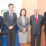 El consejero de Economía de Castilla y León, Tomás Villanueva, junto con sus homólogos en Asturias y Aragón durante su encuentro con la Presidencia polaca en la UE
