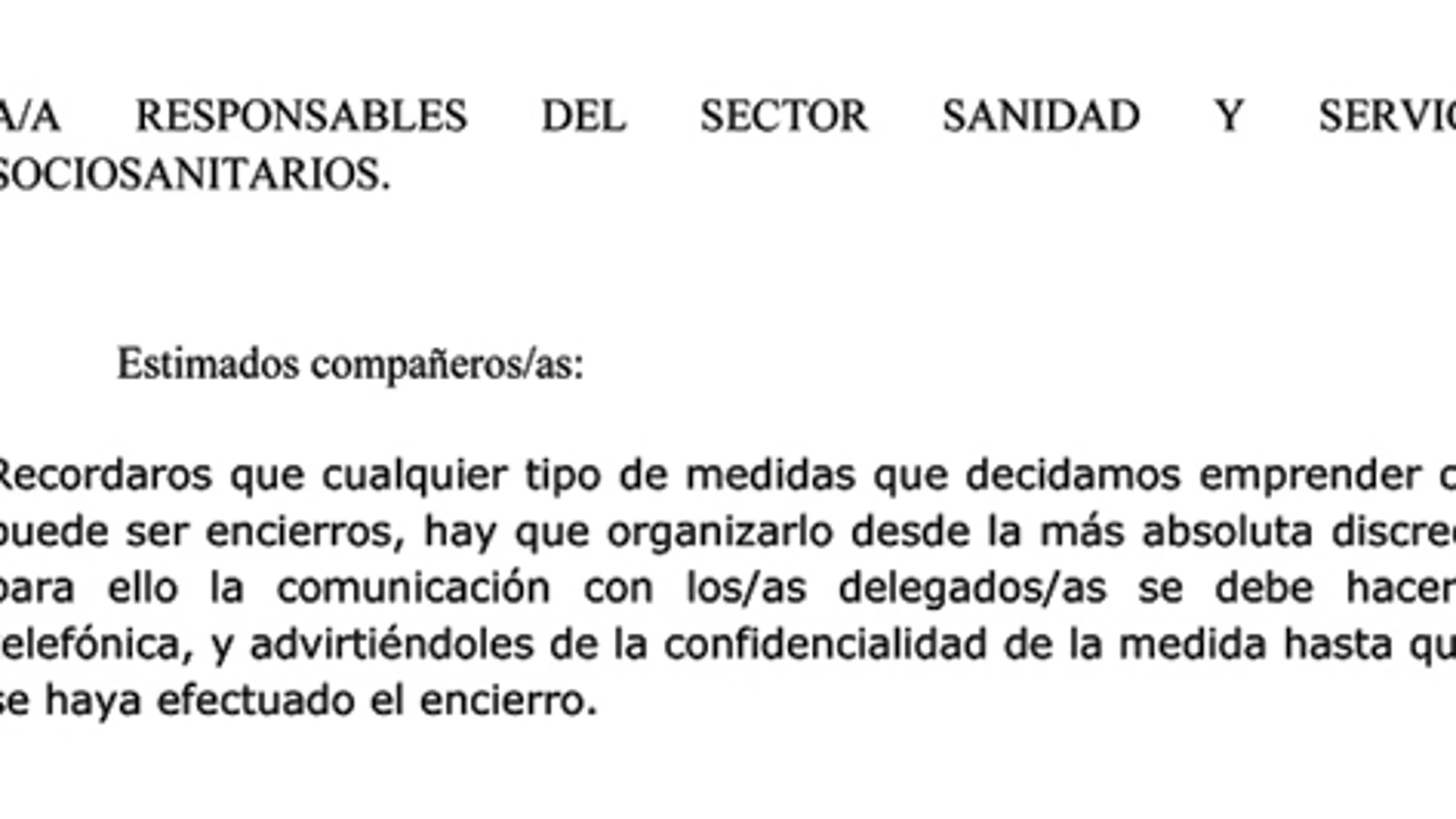 UGT pide a sus delegados jalear protestas en secreto «discrección»