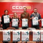 Representantes de CCOO ayer en la presentación de la campaña de protesta