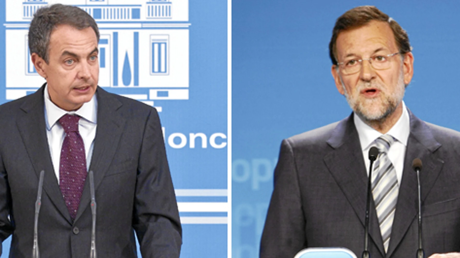 Zapatero hizo una declaración institucional de fin de la legislatura, y una hora después Rajoy presentó su balance en Génova