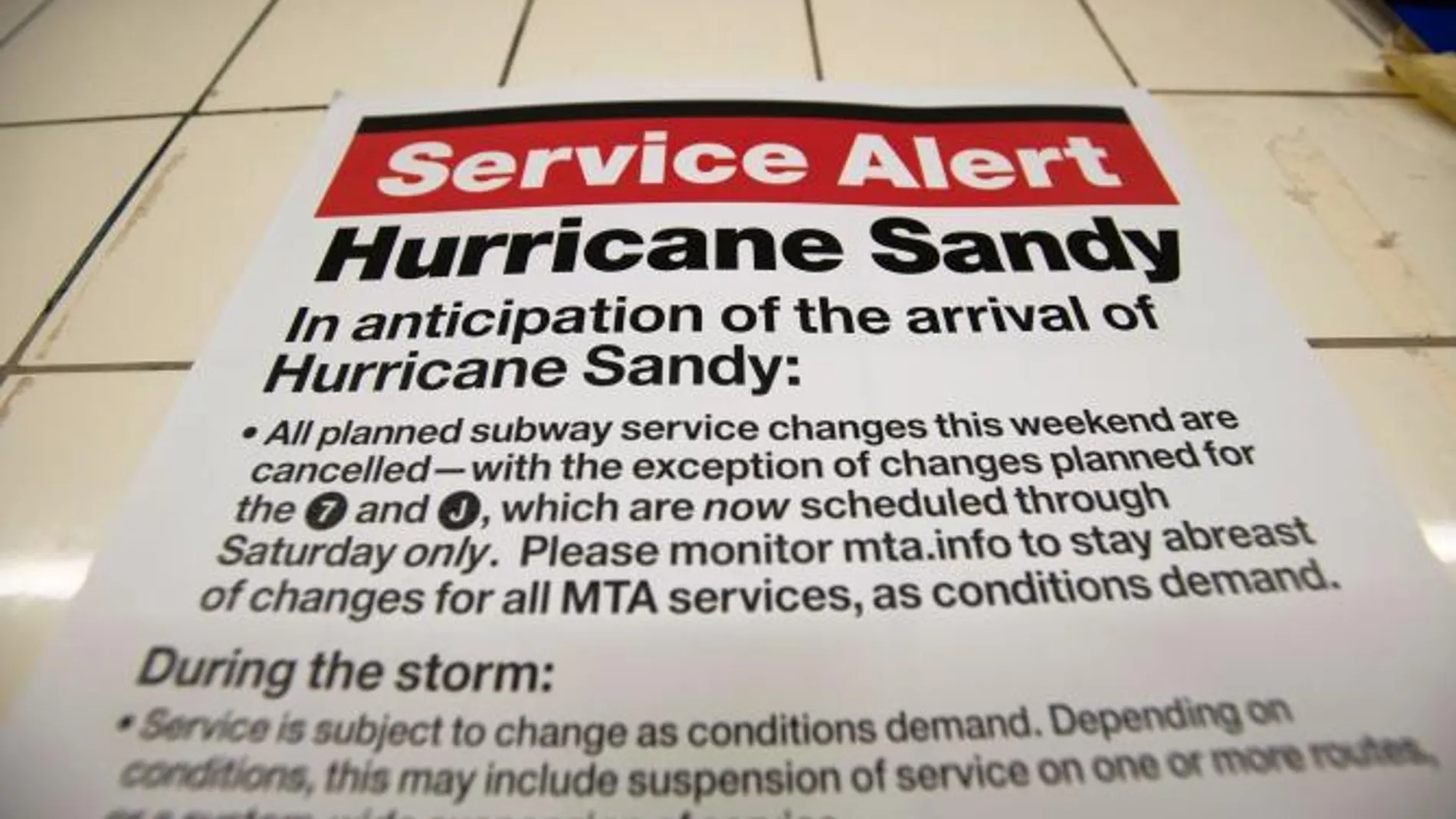 Nueva York sin metro, tren y autobús por la llegada del Sandy