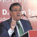 El alcalde de Sevilla, ayer durante el acto que protagonizó en Málaga
