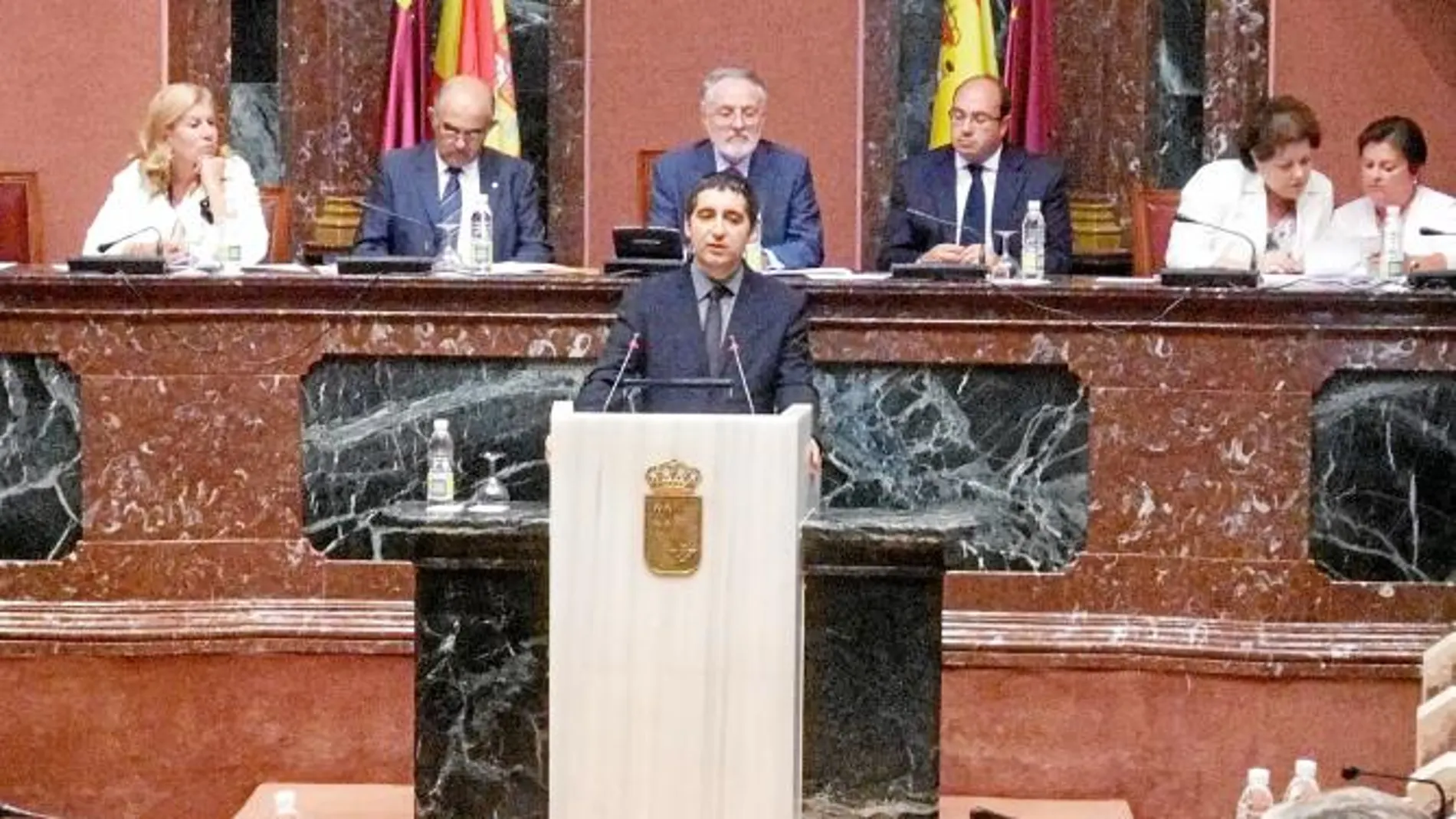 El consejero de Cultura y Turismo, Pedro Alberto Cruz, durante su comparecencia en la Asamblea Regional