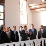 Francisco Jódar, Joaquín Bascuñana, Mario Garcés y Antonio Sevilla durante la visita que realizaron ayer a la iglesia de San Matero en Lorca