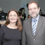 María Luz Rodríguez y Constantino Sotoca, ayer en la ciudad de Bruselas