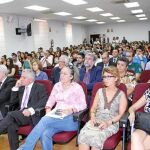 Profesores y alumnos de la Universidad Católica de Murcia, durante el acto de acogida de nuevos estudiantes