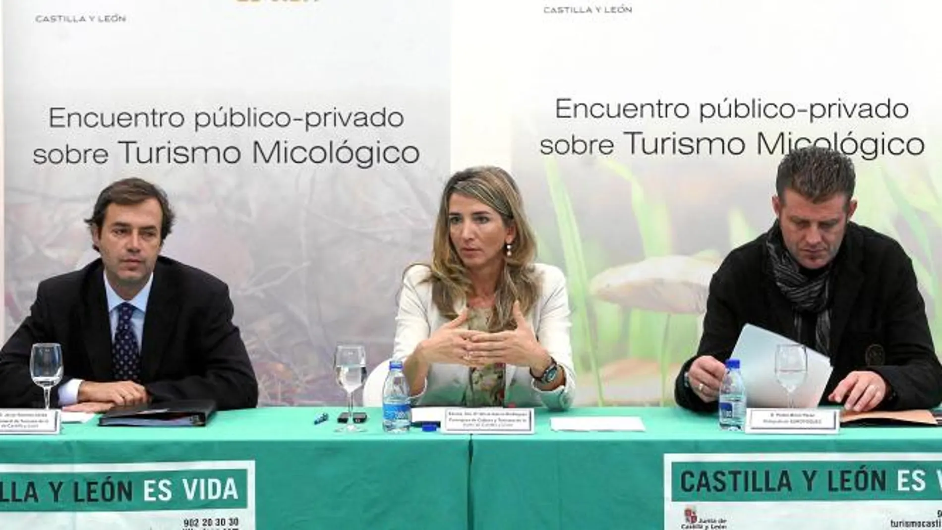 La consejera de Cultura y Turismo, Alicia García, Javier Ramírez y Pedro Marío Pérez, durante el encuentro