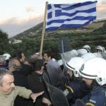Una de las habituales manifestaciones en Grecia