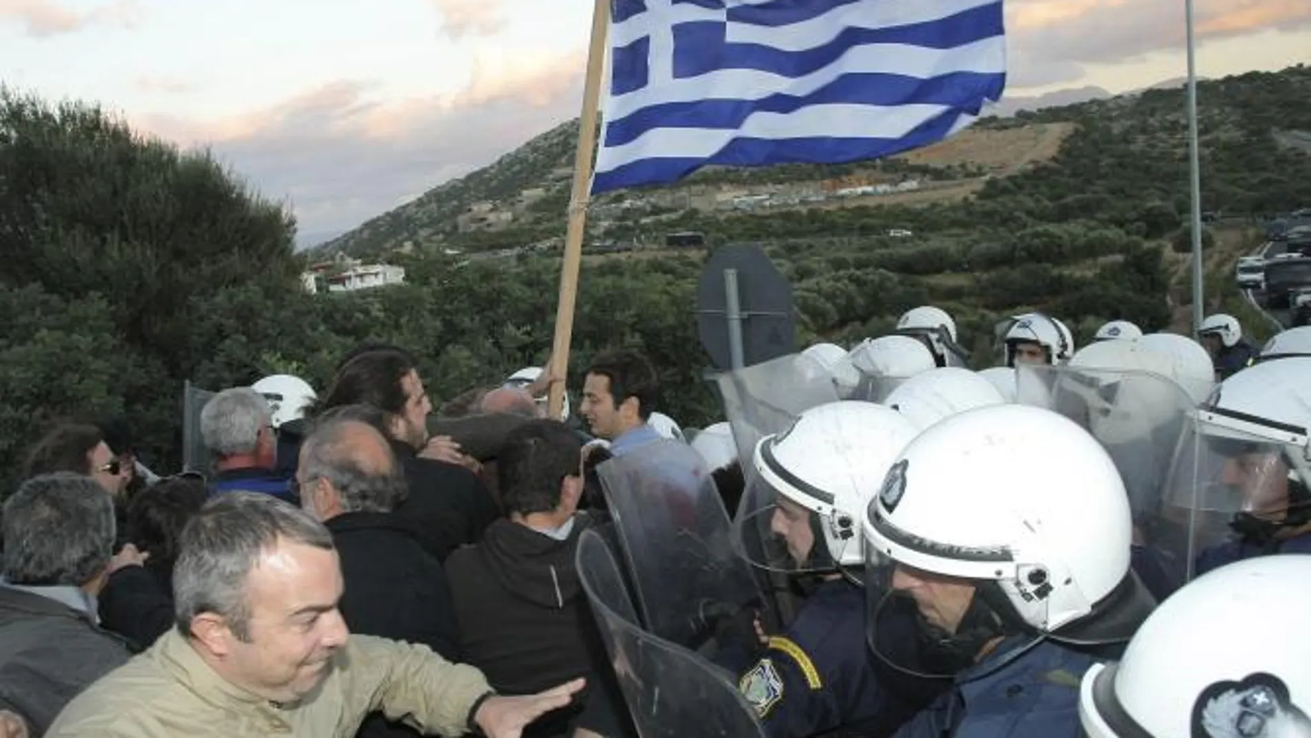 Una de las habituales manifestaciones en Grecia