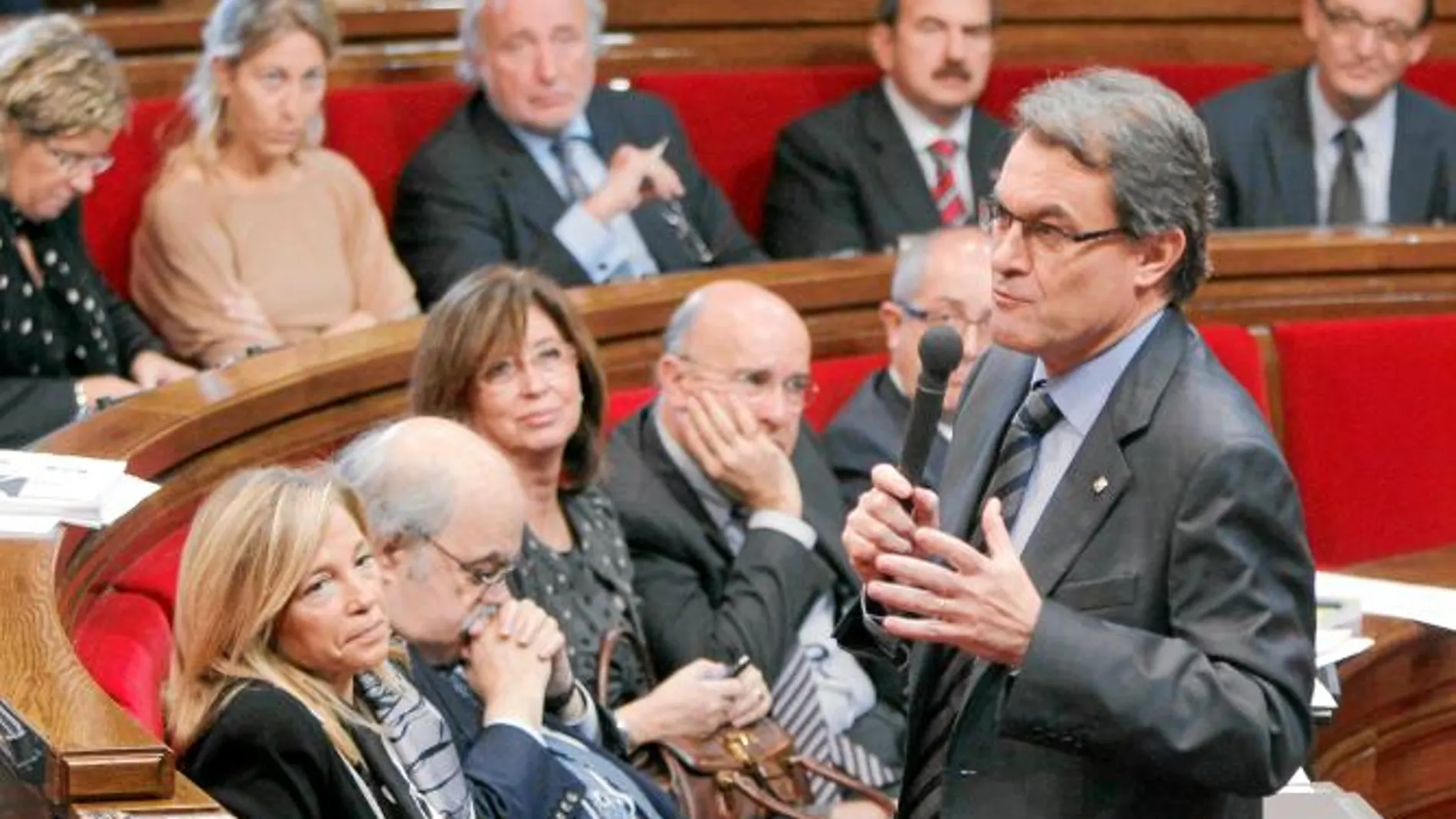 Mas, ayer, durante la sesión de control en el Parlament de Cataluña