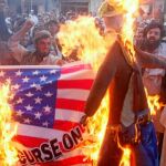 Ayer quemaron banderas y efigies del presidente de EE UU