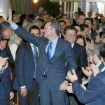 El presidente Alberto Fabra junto a Manuel Cervera ayer en Vila-real
