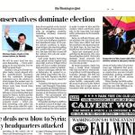 «The Washington Post» informaba en páginas interiores sobre el 20-N: «Los conservadores se imponen en las elecciones».