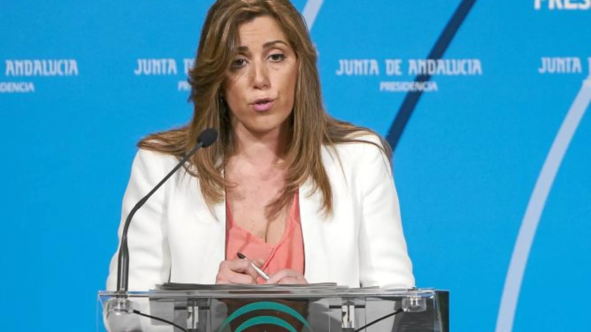 La consejera de la Presidencia e Igualdad de la Junta de Andalucía, Susana Díaz, exige diálogo al Gobierno de la Nación