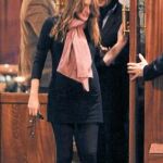 Carla Bruni y Nicolas Sarkozy, el miércoles, a la salida de un restaurante