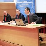 Eduardo Osuna y José Ballesta (centro), en la presentación del espacio virtual «Talentos Región de Murcia»
