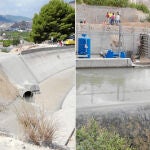 El canal del trasvase comienza a recibir agua del baipás instalado en Ulea