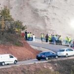 Vehículos de los servicios de Emergencias en las inmediaciones del lugar del accidente
