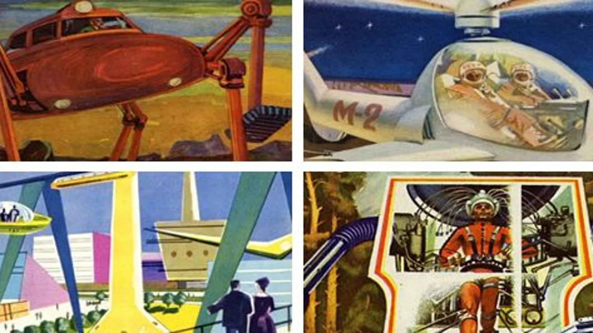 Varias imágenes del futuro que imaginaba el comunismo ruso
