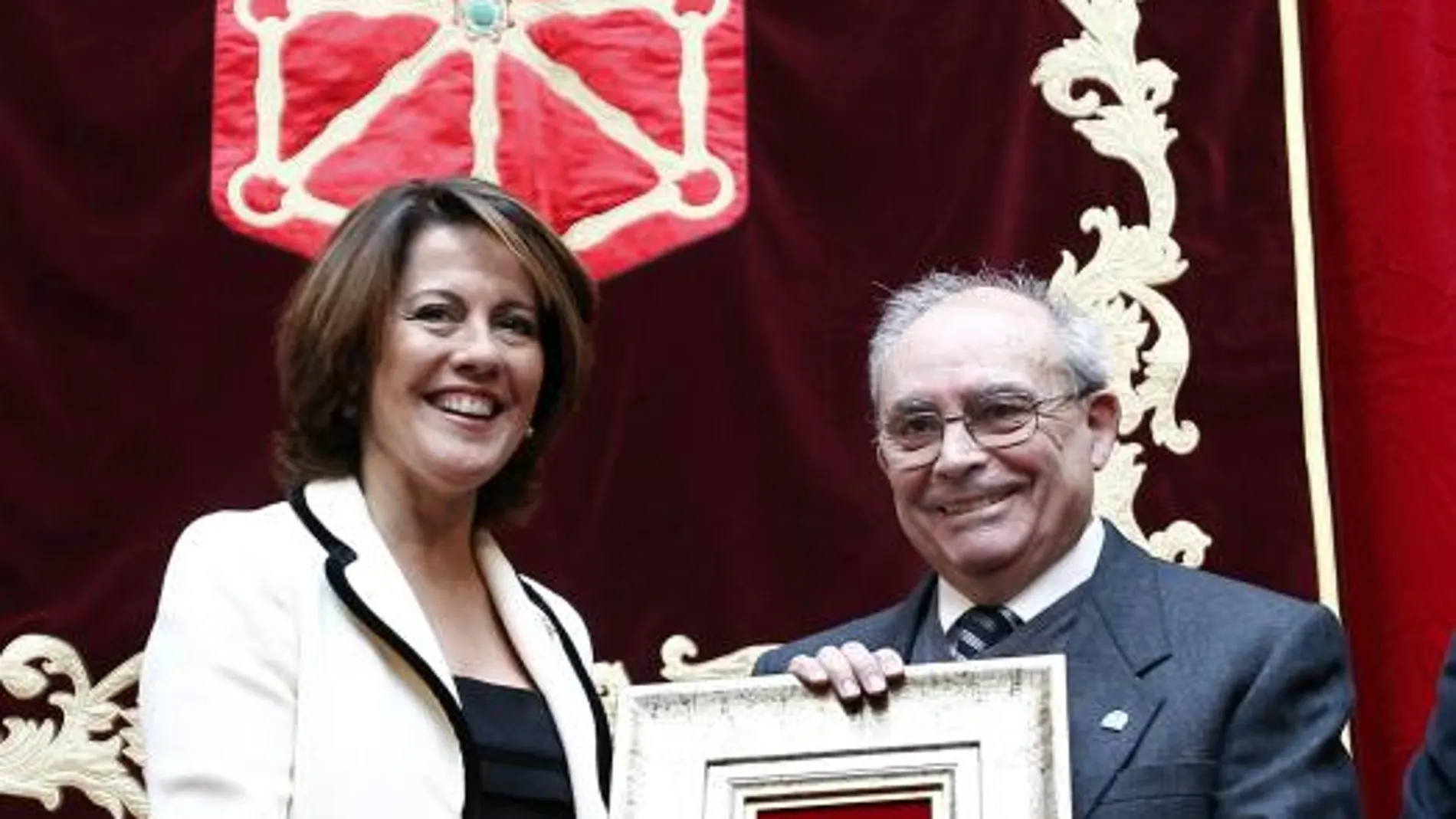 La presidenta del Gobierno Foral, Yolanda Barcina, en el acto central de la celebración hoy del Día de Navarra