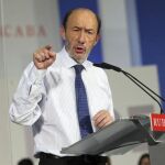El candidato del PSOE a la presidencia del Gobierno, Alfredo Pérez Rubalcaba