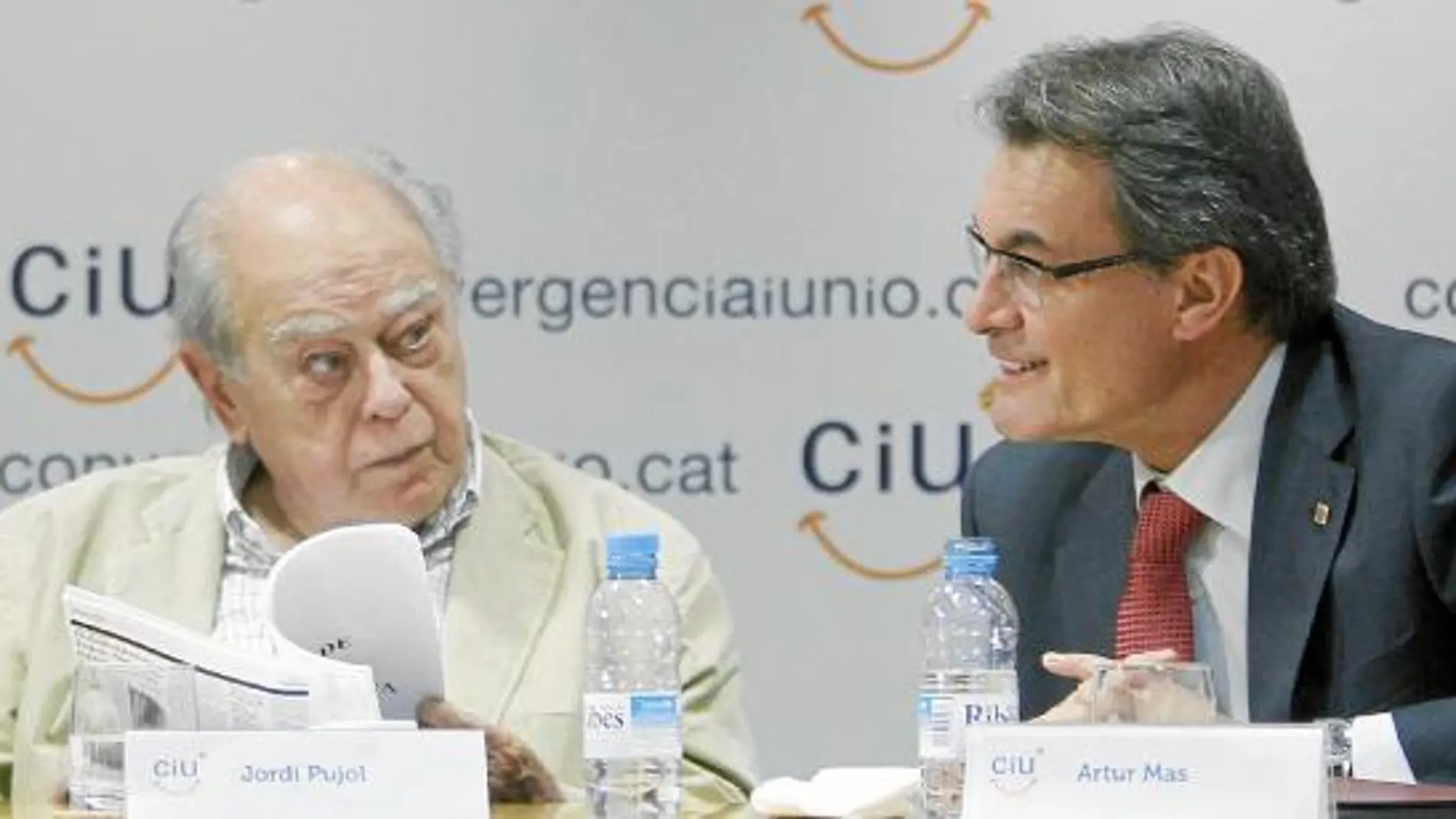 Jordi Pujol y Artur Mas, durante el acto de ayer