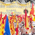 La marcha del 12 de octubre resultó un éxito y la plaza Cataluña y alrededores se llenaron con más de 65.000 personas