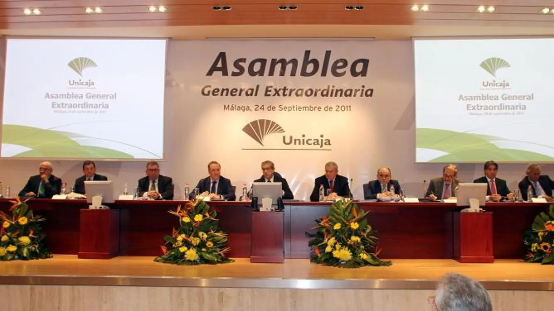 Imagen de la asamblea de hoy de Unicaja