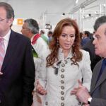 Los consejeros Antonio Silván, Silvia Clemente y Tomás Villanueva, ayer en Expobioenergía