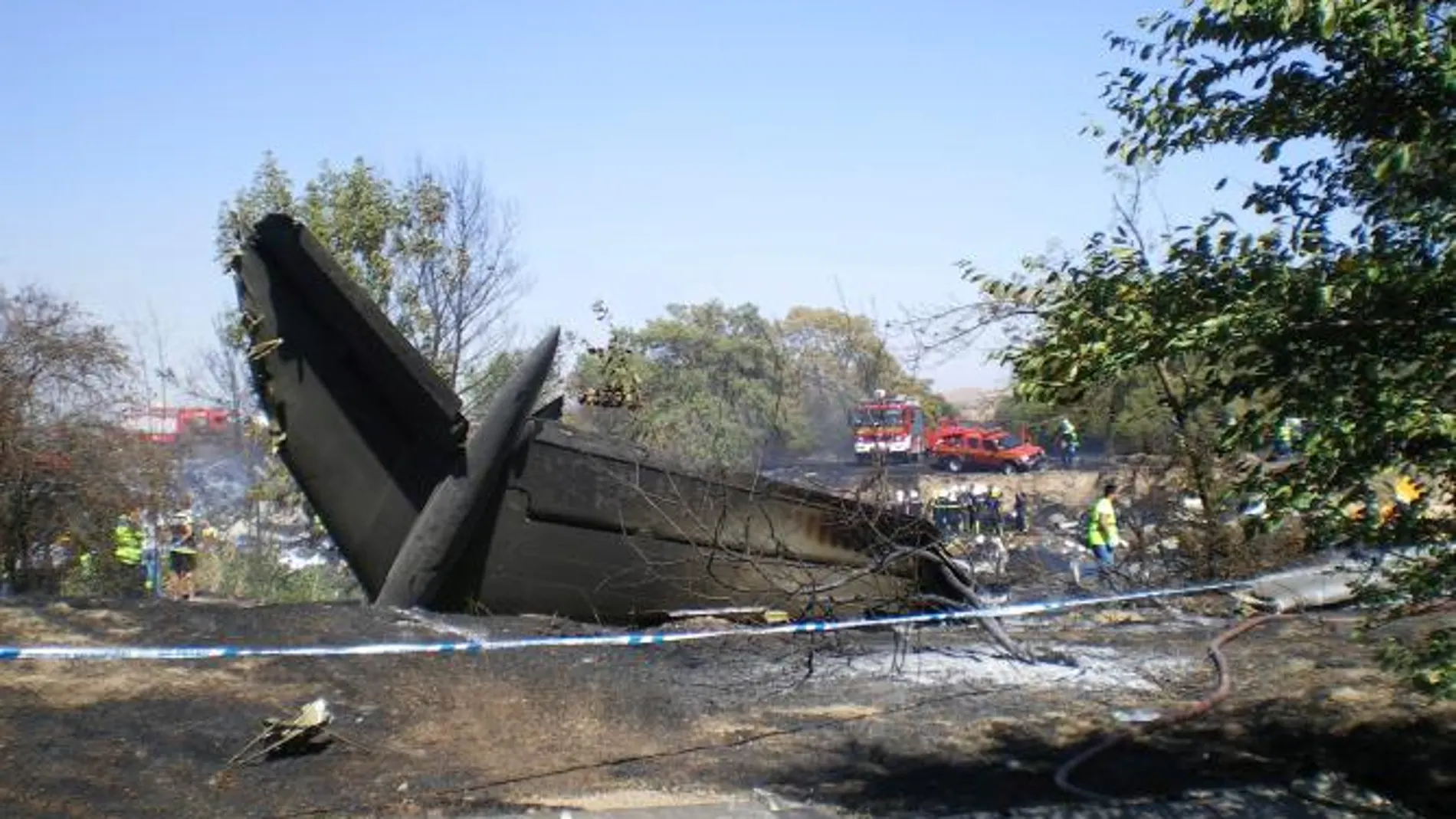 Cola del avión de Spanair siniestrado tras el accidente