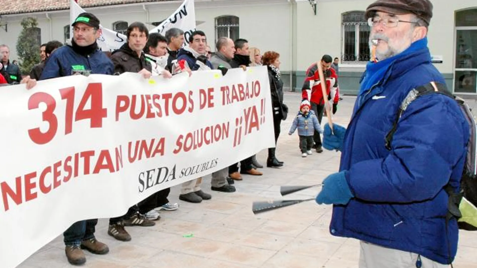 Última manifestación de los trabajadores de Seda Solubles