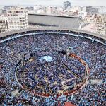 Lleno total. El líder popular reventó ayer el coso valenciano. De ello da fe esta vista general de la Plaza de toros de Valencia, donde el presidente del PP, Mariano Rajoy, protagonizó uno de los actos de mayor expectación de su campaña electoral.