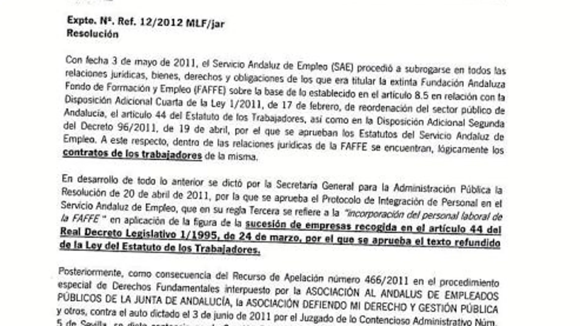 La Junta pide a los «enchufados» en el SAE «deber de reserva y discreción»