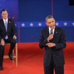 Los candidatos, en un momento del debate