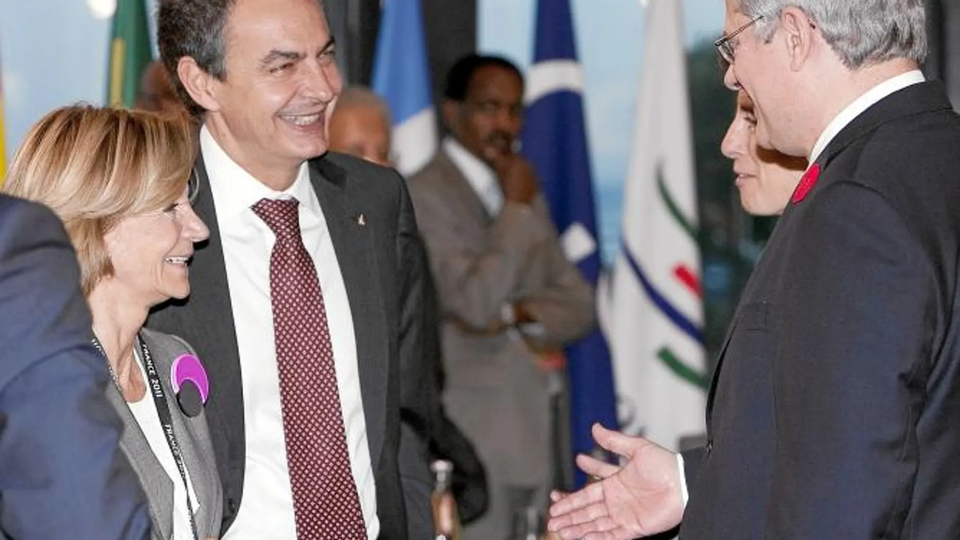 Zapatero y Salgado, ayer, en la cumbre del G-20