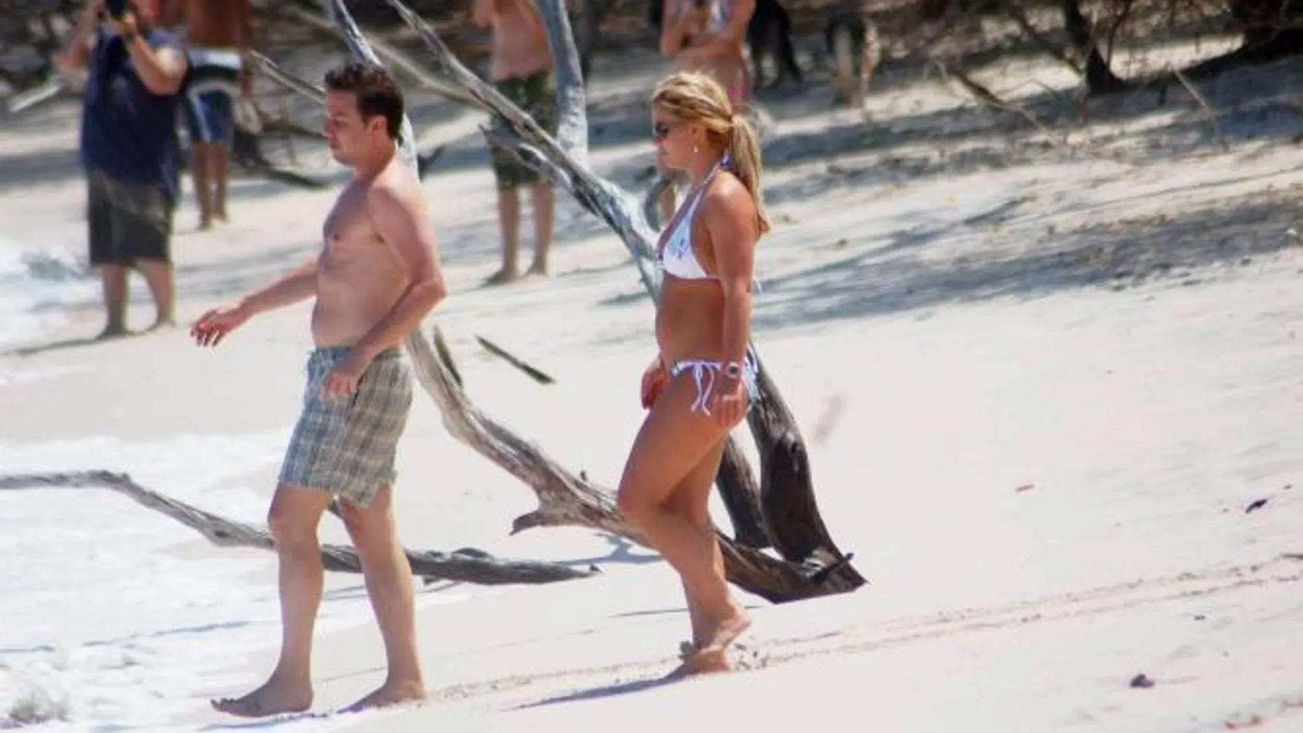 a cantante estadounidense Britney Spears en 2008 en playa Barrigona, en Costa Rica