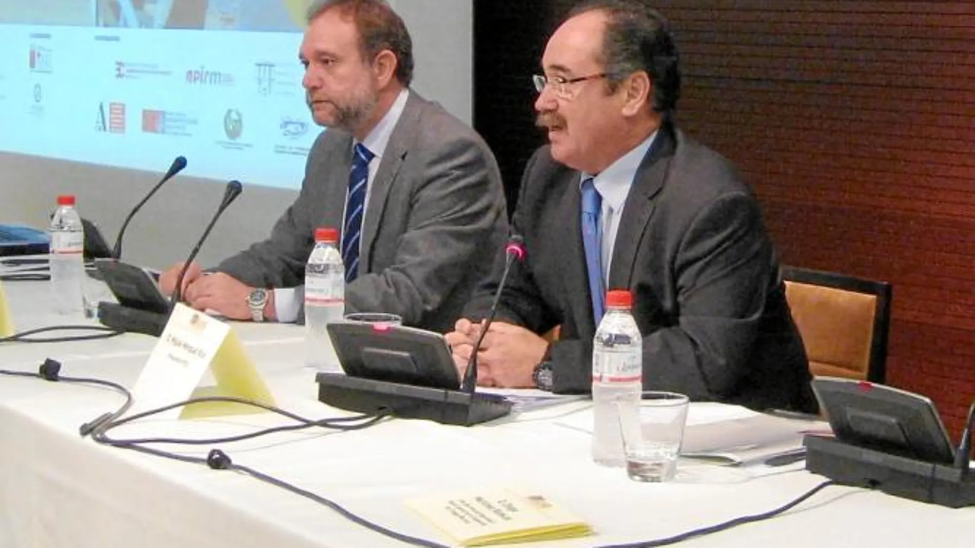 Sotoca (izq.), inauguró ayer estas jornadas sobre seguridad laboral