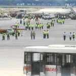 Huelga de los empleados de Iberia en Barcelona