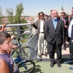El presidente de la CHD, José Valín, y el alcalde de Tudela de Duero, Óscar Soto, inauguran las obras de recuperación