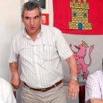 Julio Villarrubia durante su visita a la localidad burgalesa de Briviesca