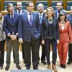 Los diez diputados del Partido Popular en el País Vasco, con su presidente, Antonio Basagoiti