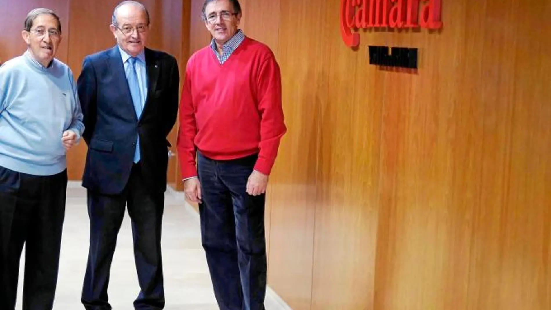 De izquierda a derecha, José Luis Vaquero, vicepresidente primero de Secot, Tomás Fernández, presidente, y José González Torrico, vicepresidente segundo